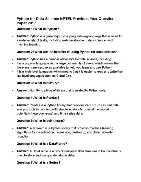 python for data science nptel previous year question papers free