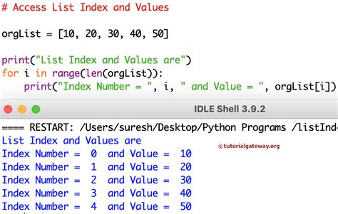python for loop list get index and value