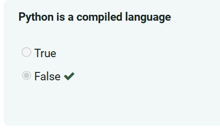 python is interpreted language true or false