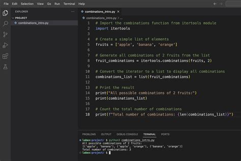 Python Itertools Combinations Example