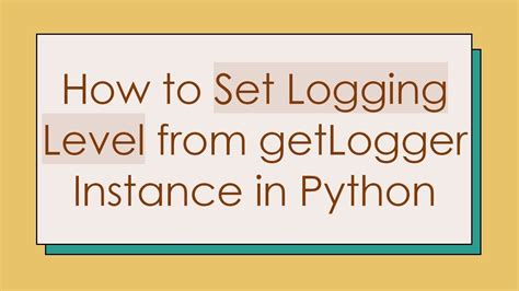 python logging getlogger default level