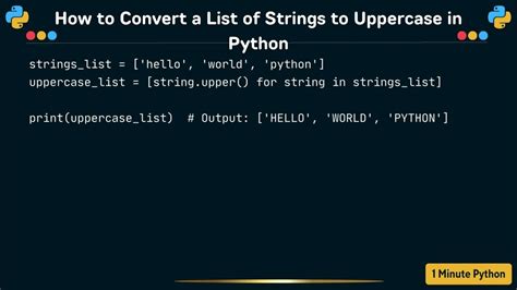 python make list of strings uppercase