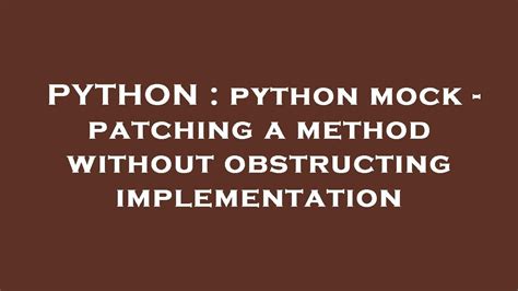 python mock patch static method