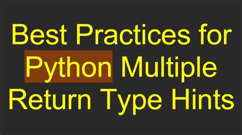 python multiple return type hint