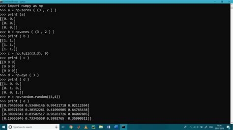 python numpy example programs