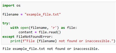 Python Open File Handle Exception