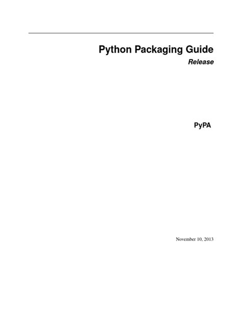 Python Packaging User Guide
