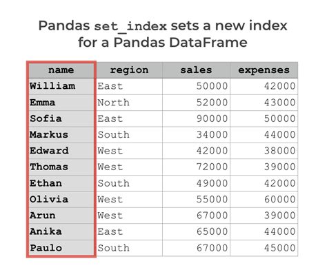 python pandas set index column name
