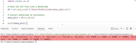 python pandas write dictionary to csv