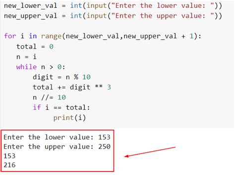 python program for armstrong number in interval
