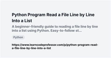 python program read a file line by line into a list