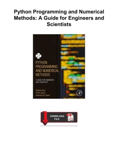 python programming and numerical methods a guide for engineers and scientists download