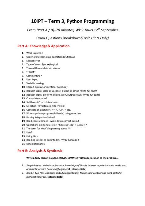 python programming exam questions and answers pdf