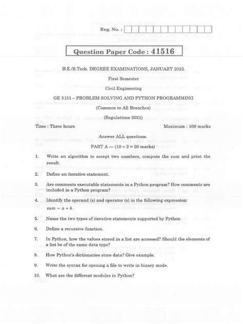 python programming question papers jntuh