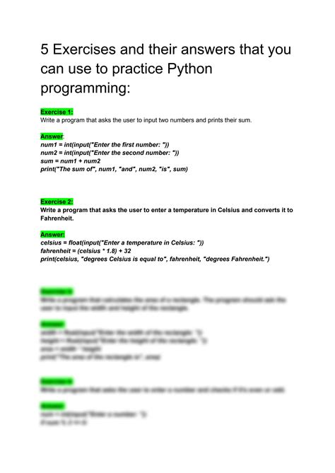 python questions for practice with answers
