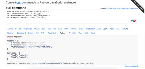 python requests curl equivalent