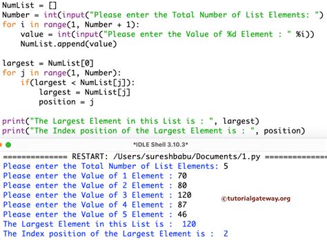 python select largest number in list