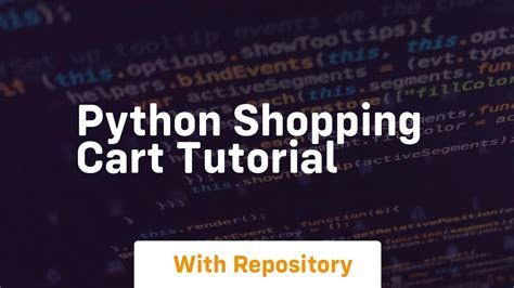 Python Shopping Cart Example