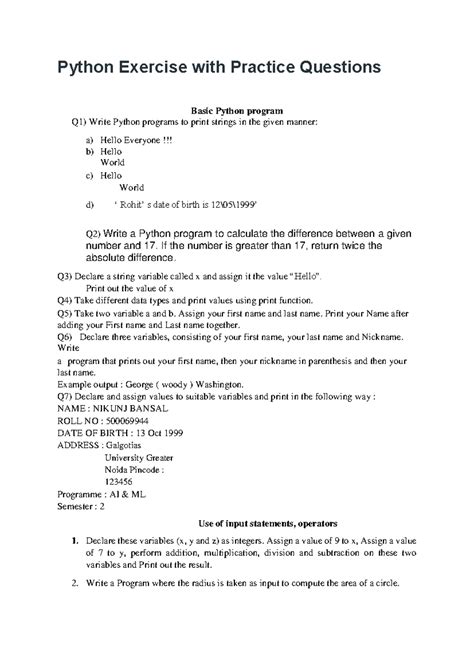 python simple questions for practice