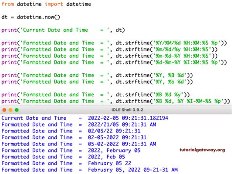 python strftime year month day