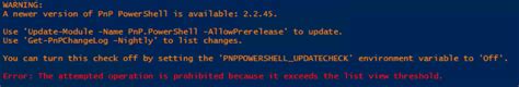 Python The Attempted Operation Is Prohibited Because It Exceeds The List View Threshold