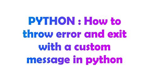 Python Throw Error Window