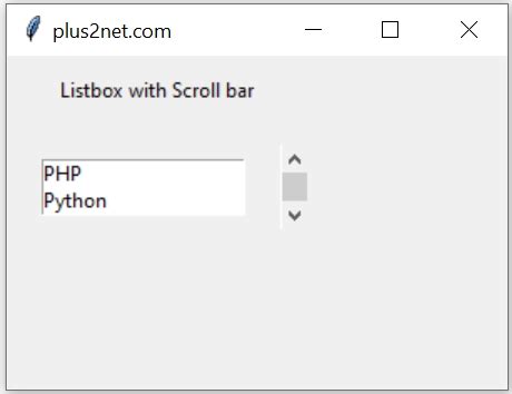 Python Tkinter Listbox Horizontal Scrollbar
