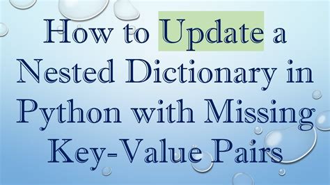python update nested dictionary value by key