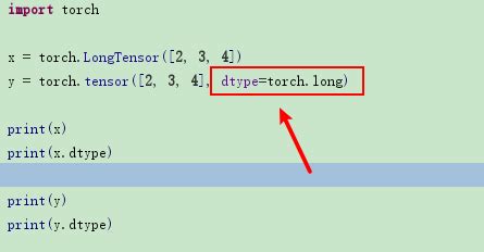 pytorch data types