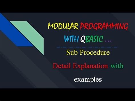 qbasic modular programming examples