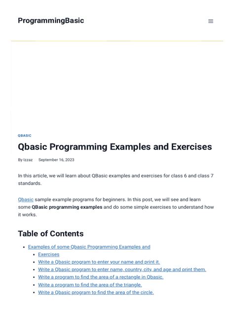 qbasic programming examples and exercises pdf