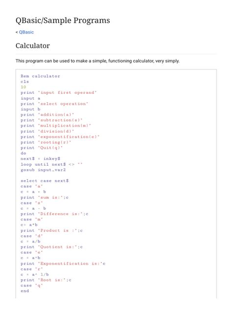 qbasic sample programs