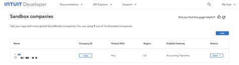 Qbo Developer Sandbox