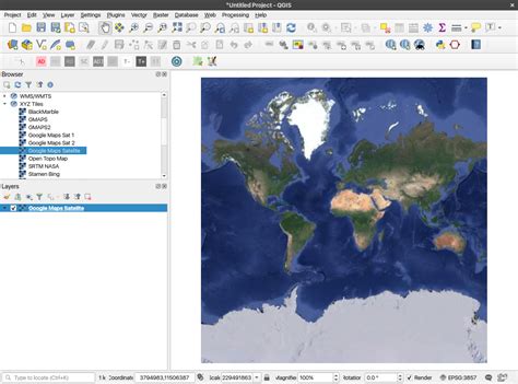 qgis google satellite xyz tile