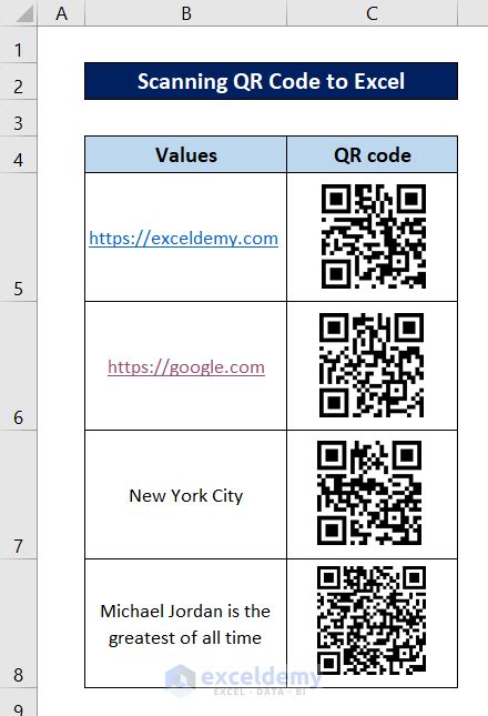 qr code to open excel sheet