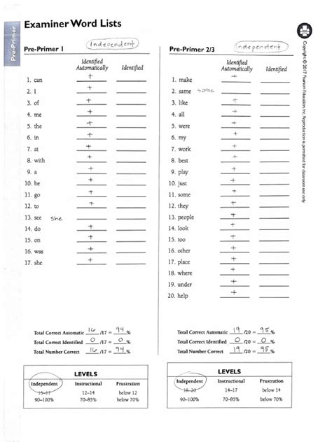 Qri Word Lists Printable
