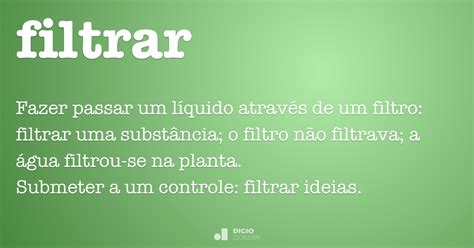 qual significado de filtrar