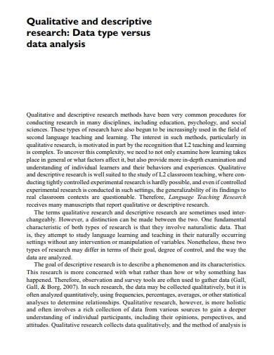 qualitative descriptive research examples pdf
