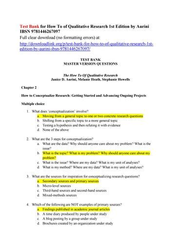 qualitative research exam questions and answers pdf
