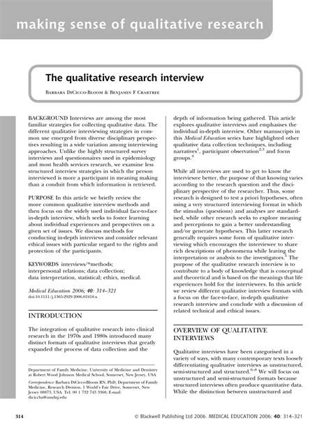 qualitative research interview guide example