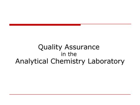 Quality control & Assurance in Analytical Chemistry