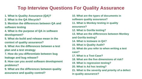 quality assurance interview questions and answers for freshers