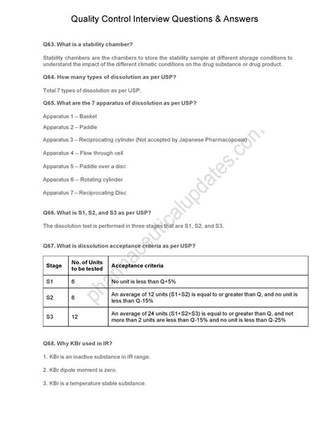 quality control interview questions and answers for freshers pdf