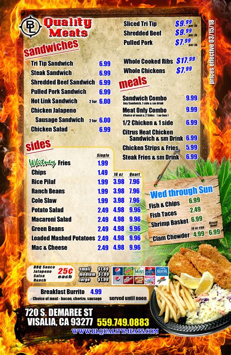 Quality Meats Visalia Menu