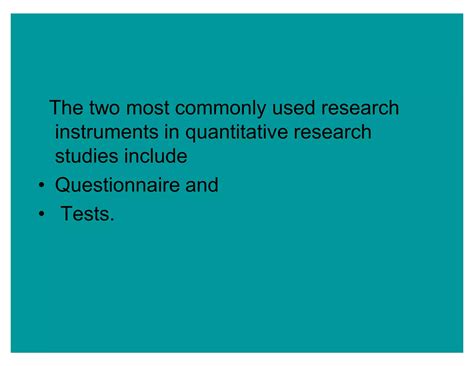 Quantitative Assessment Instruments