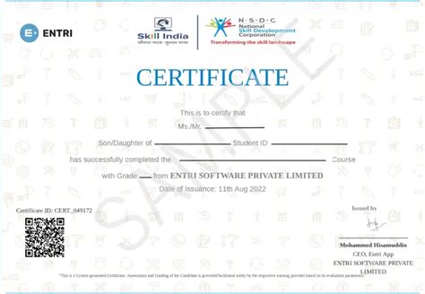 quantity surveyor certificate
