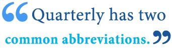 quarterly abbreviation
