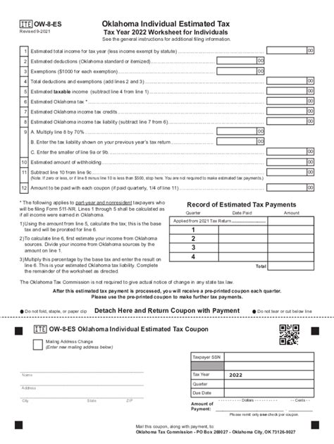quarterly tax payments 2022 forms