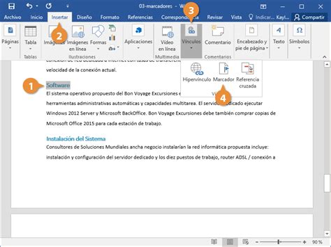 que es marcador en word