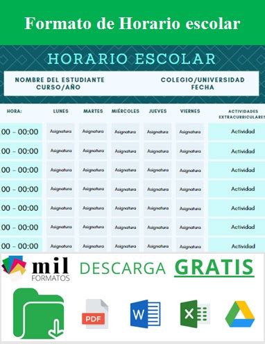 que es un horario escolar